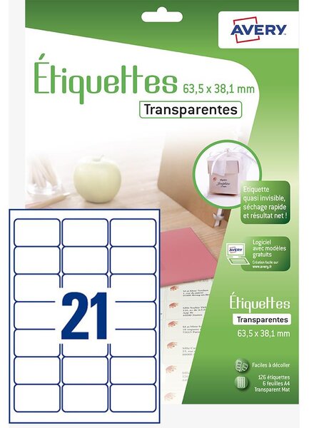 126 étiquettes adresses transparentes