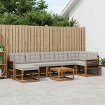vidaXL Ensemble de canapés d'extérieur 8 Pièces Naturel et gris clair