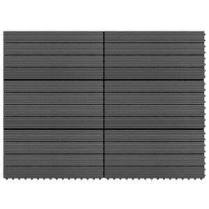 vidaXL Carreaux de terrasse 6 Pièces WPC 60x30 cm 1 08 m² Noir