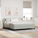 Lit avec sommier à ressort et matelas vidaXL Gris clair 180x200 cm Velours