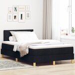 vidaXL Lit avec sommier et matelas & LED noir 120x200 cm en tissu