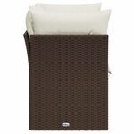 vidaXL Canapé de jardin avec coussins 2 places marron résine tressée