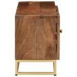vidaXL Meuble TV 110x30x40 cm bois massif de manguier et fer