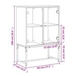 vidaXL Armoire latérale avec portes en verre gris béton 69x37x100 cm