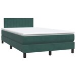 vidaXL Sommier à lattes de lit et matelas et LED vert foncé 120x220cm velours