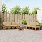 vidaXL Ensemble de canapés d'extérieur 9 Pièces Naturel et Beige
