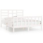 vidaXL Cadre de lit Blanc Bois de pin massif 140x200 cm