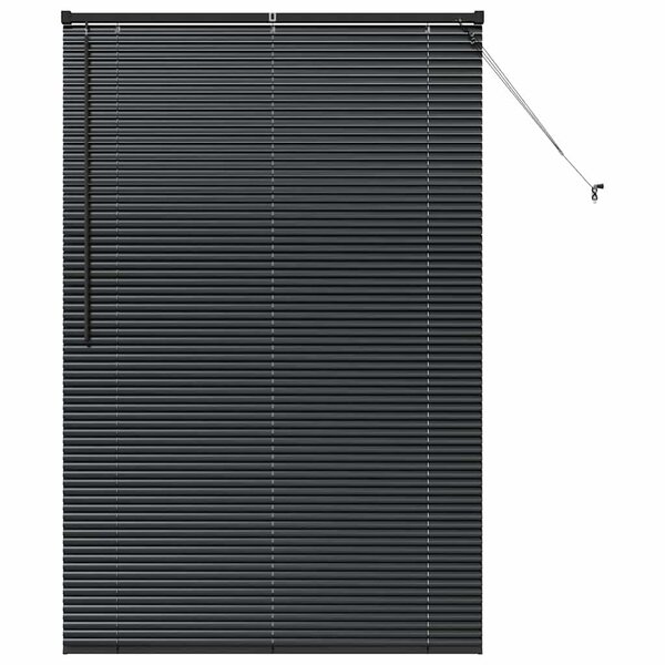 vidaXL Store de Fenêtre avec des rideaux Noir Aluminium