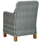 vidaXL Salon de jardin 3 Pièces avec coussins résine tressée gris clair