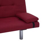 vidaXL Canapé-lit avec deux oreillers Rouge bordeaux Polyester