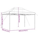 vidaXL Tente de fête 292 x 440 x 315 cm Marron Tissu Oxford