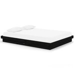 vidaXL Cadre de lit sans matelas noir bois massif