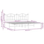 vidaXL Cadre de lit métal sans matelas avec tête de lit noir 200x200cm