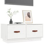 vidaXL Meuble TV Blanc 80x34x35 cm Bois de pin massif