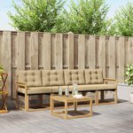 vidaXL Ensemble de canapés d'extérieur 5 Pièces Blanc et Beige