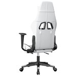vidaXL Chaise de jeu avec repose-pied Blanc et noir Similicuir