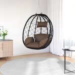 vidaXL Chaise œuf suspendue couleur café en rotin poly sans support