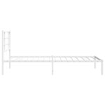 vidaXL Cadre de lit métal sans matelas et tête de lit blanc 107x203 cm