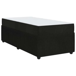 vidaXL Cadre de lit avec matelas Noir 90 x 200 cm tissu