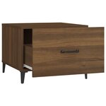 vidaXL Table basse avec pieds en métal Chêne marron 50x50x40 cm