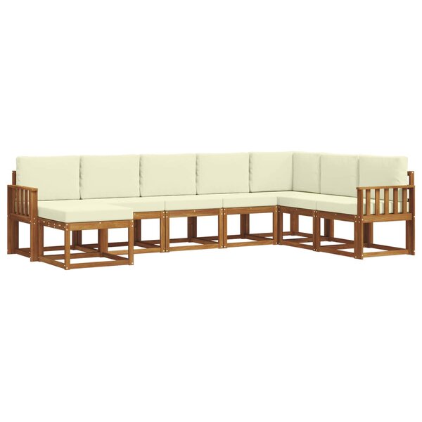vidaXL Ensemble de canapés d'extérieur 8 pc Naturel et Crème
