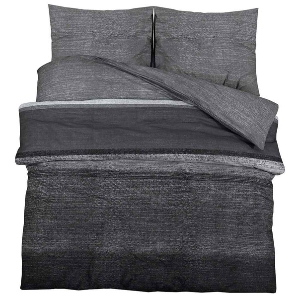 vidaXL Ensemble de housse de couette gris foncé 200x220 cm Coton