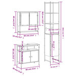 vidaXL Ensemble de meubles de salle de bain 3 Pièces Sonoma gris