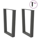 vidaXL Pieds de table à manger en forme de V 2 pièces Anthracite 60 x (72-73 3) cm Acier