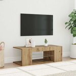 vidaXL Meuble TV avec lumières LED chêne artisanal bois d'ingénierie