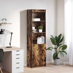 vidaXL Buffet haut chêne fumé 50x35x180 cm bois d'ingénierie