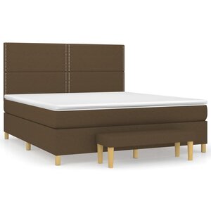 vidaXL Sommier à lattes de lit avec matelas Marron foncé 160x200 cm