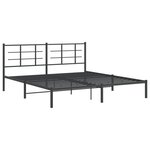 vidaXL Cadre de lit métal sans matelas avec tête de lit noir 183x213cm
