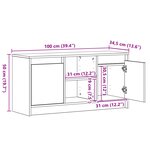 vidaXL Meuble TV avec lumières LED en chêne  100x34x50 cm  fait en bois d'ingénierie.