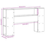 vidaXL Tête de lit avec rangement blanc 140 cm bois massif de pin