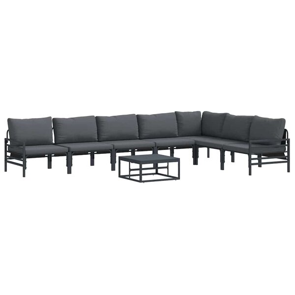 vidaXL Ensemble de canapé de jardin 8 Pièces Anthracite Acier