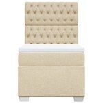 vidaXL Sommier à lattes de lit avec matelas Crème 100x200 cm Tissu