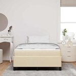 vidaXL Lit à ressorts Crème  Noir 120 x 200 cm Tissu  Bois Engineered