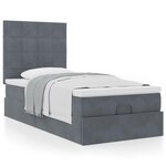 vidaXL Cadre de lit ottoman et matelas gris foncé 90x200 cm velours