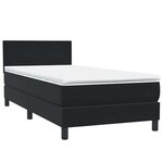 vidaXL Sommier à lattes de lit avec matelas et LED noir 90x220 cm velours