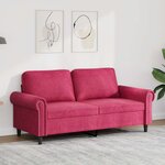 vidaXL Canapé à 2 places Rouge bordeaux 140 cm Velours