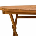 vidaXL Table de jardin pliante Naturel Ø110 x 75 cm