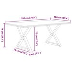 vidaXL Table à manger marron clair bois de chêne massif rectangulaire