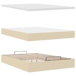 VidaXL Cadre de lit ottoman avec matelas crème 140x190 cm tissu