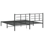 vidaXL Cadre de lit métal sans matelas avec tête de lit noir 193x203cm