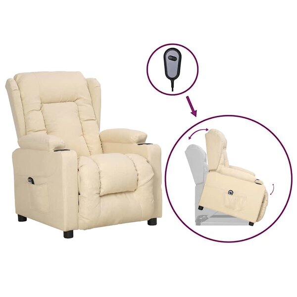 vidaXL Fauteuil Crème Tissu
