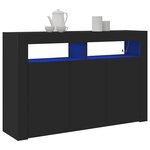 vidaXL Buffet Noir 116 x 30 x 75 cm Bois d'ingénierie