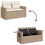 vidaXL Salon de jardin avec coussins 8 Pièces beige résine tressée
