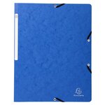 Chemise À Élastique Sans Rabat Carte Lustrée 400gm2 - A4 - Bleu - X 25 - Exacompta