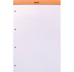 Bloc ORANGE N°20 21x31 8cm 80F agrafées 80g Q.5x5 perf. 4t RHODIA
