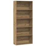 vidaXL Bibliothèque chêne artisanal 80x30x189 cm bois d'ingénierie